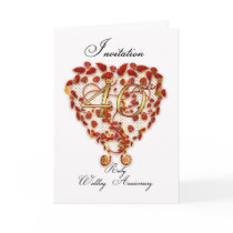 40th wedding anniversary invitation card - ruby we