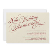 40th Wedding Anniversary Invitations