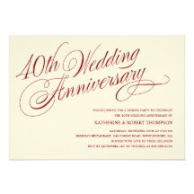 40th Wedding Anniversary Invitations