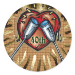 40th wedding anniversary square sticker