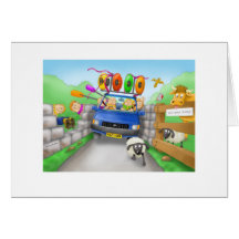 41. driving greeting card