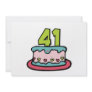 41 Year Old Birthday Cake Personalized Invitations