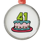 41 Year Old Birthday Cake Christmas Tree Ornament