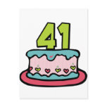 41 Year Old Birthday Cake Post Card