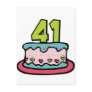 41 Year Old Birthday Cake Post Card