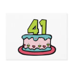 41 Year Old Birthday Cake Postcard