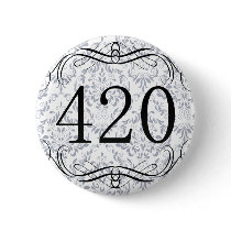 420 Area Code Pinback Button