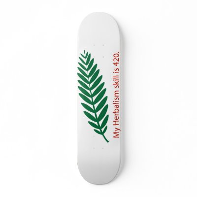 420Herbalism Green Spaced Skateboard by DaywalkerDesign