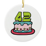 42 Year Old Birthday Cake Christmas Ornaments