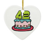 42 Year Old Birthday Cake Christmas Tree Ornament