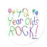 42 Year Olds Rock ! Round Sticker