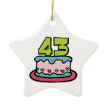 43 Year Old Birthday Cake Christmas Tree Ornament