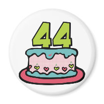 44 Year Old Birthday Cake Fridge Magnets