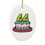 44 Year Old Birthday Cake Christmas Tree Ornaments