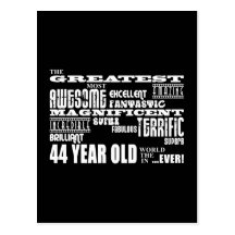 44th Birthday Party Greatest Forty Four Year Old Postcard