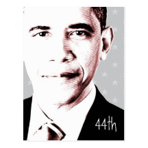 44th - Obama with stars - Postcard
