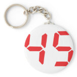 45 fourty-five red alarm clock digital number keychains