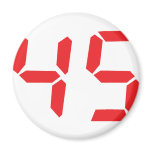 45 fourty-five red alarm clock digital number magnet
