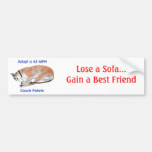 45 mph Couch Potato Bumper Sticker