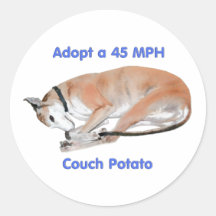 45 mph Couch Potato Round Sticker