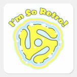 45 RPM Adapter So Retro Square Stickers