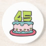 45 Year Old Birthday Cake Drink Coasters
