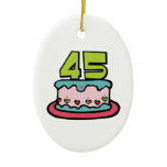 45 Year Old Birthday Cake Christmas Tree Ornament