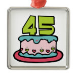 45 Year Old Birthday Cake Christmas Ornament