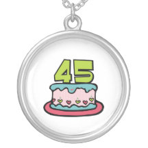 45 Year Old Birthday Cake Pendant