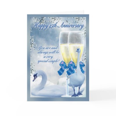 45th Anniversary - Sapphire Anniversary Greeting Card by moonlake