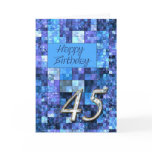 45th Birthday card with abstract squares.