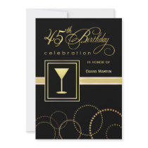 45th Birthday Party Invitations - Contemporary