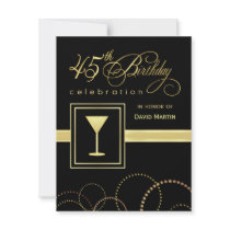 45th Birthday Party Invitations - with Monogram