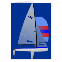 470  Racing Sailboat onedesign Olympic Class Greeting Cards