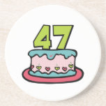 47 Year Old Birthday Cake Beverage Coasters