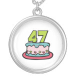 47 Year Old Birthday Cake Pendant