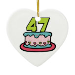 47 Year Old Birthday Cake Christmas Ornament