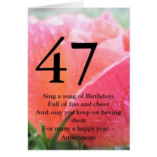 47th Birthday Greeting Card Zazzle 4783