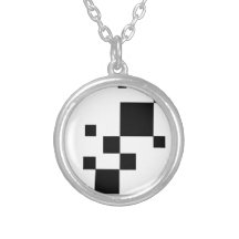 482_layout BLACK SQUARES CUBES RANDOM ABSTRACT GEO Personalized Necklace