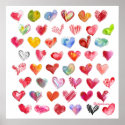 48 Valentine Hearts Square Poster posters