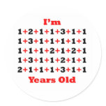 48 Years old Blk Red Round Sticker