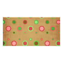 _496_circles-paper POLKADOT PATTERN PINKS GREENS Photo Card