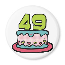 49 Year Old Birthday Cake Magnet