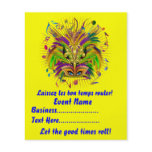 4.5" x 5.6" Party Time Creatives Mardi Gras Personalized Flyer
