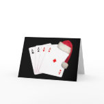 4 Aces Merry Christmas with Santa Cap Card