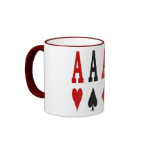 4 Aces Poker Ringer T Mug
