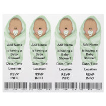 4  Baby Shower Invitations - Bookmark Favours Personalized Flyer