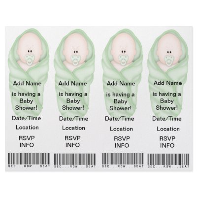 4  Baby Shower Invitations - Bookmark Favours Flyers by partypizazz