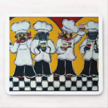 4 Chef Pugs Mouse Mat