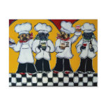 4 Chef Pugs Post Cards